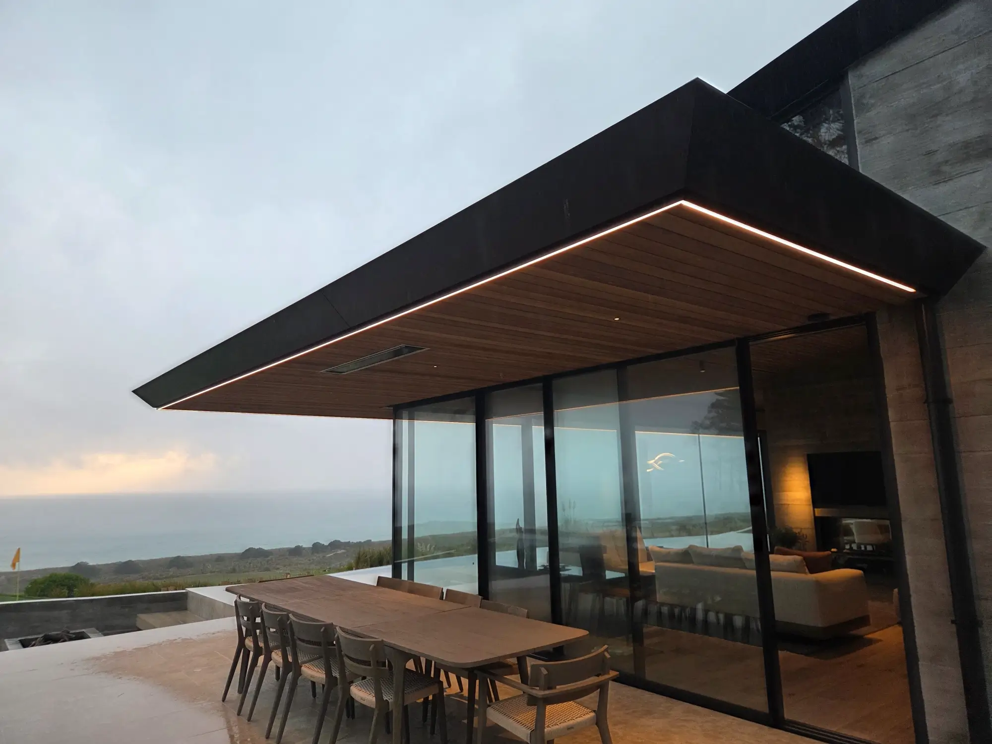Te Arai LED lighting over entertainment area